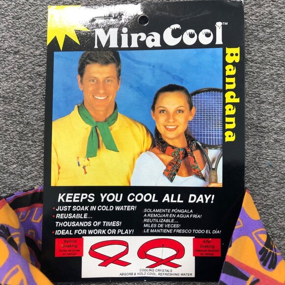MiraCool Cooling Bandana Multicolor Abstract Design Reusable Water-Activated - Picture 2 of 3